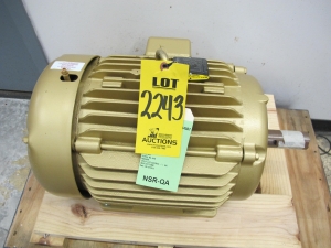 MOTOR, ELECTRIC TYPE, 25 HORSEPOWER, 460VAC ELEC RATING, 3512 RPM, 256TZ FRAME, 27.2 AMPS, TEFC ENCLOSURE, CONTINUOUS DUTY , 1.15 SERVICE FACTOR, TERMINAL BOX LOCATION IS F2. 1.654" TOLERANCE +0.000/-0.002" SHAFT. KEY-WAY WIDTH 0.465" +/- 0.005 KEY-WAY LENGTH 3.875" INSULATION CLASS F NEMA DESIGN B NEMA CODE H 2 - 65W, 120V SPACE HEATERS BALDOR SPECIFICATION 09H546Z645G1, PART # 09H546Z645G1 (W-44) LOADING & HANDLING FEE $15-